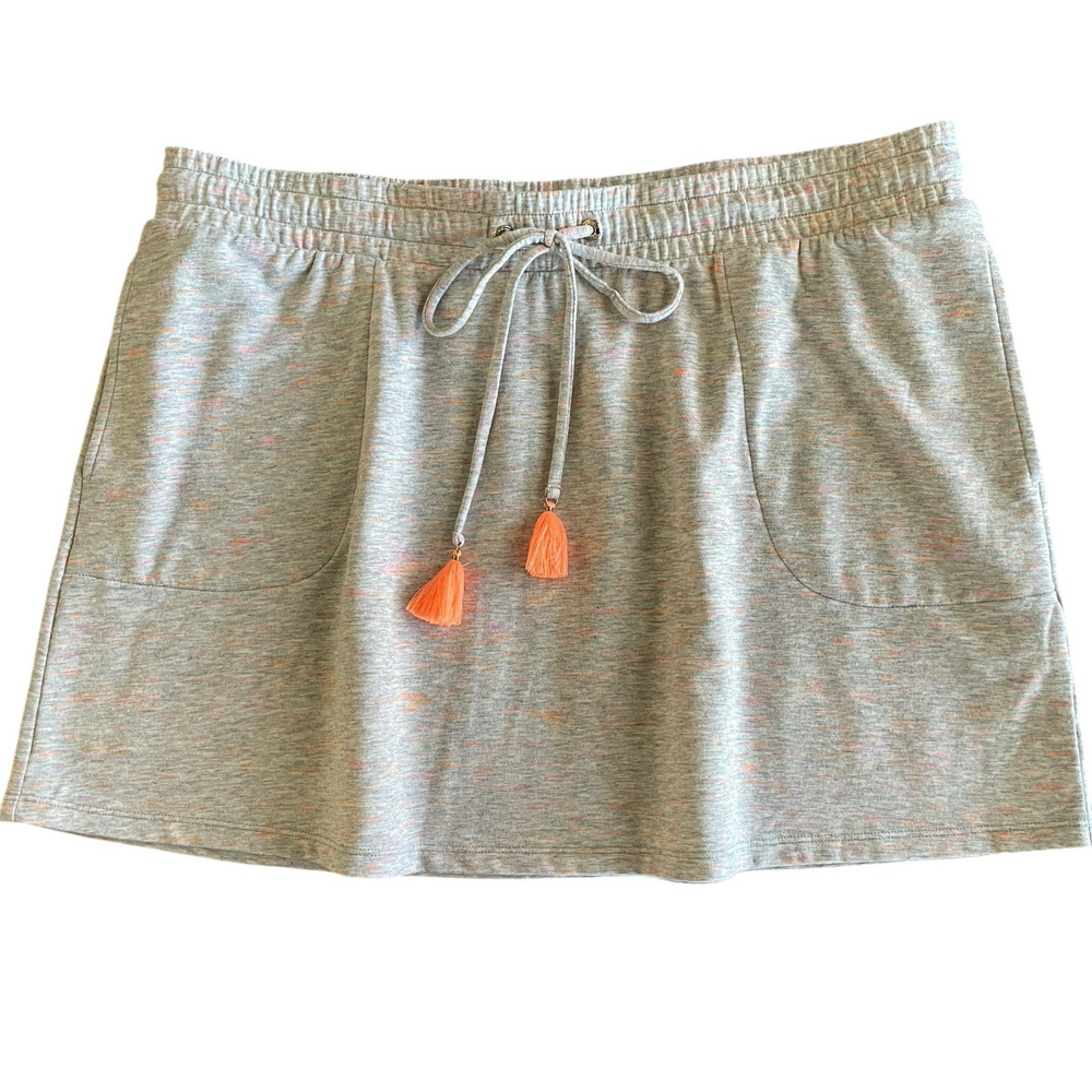 LILLY PULITZER Zia Women’s Size XL Gray Heather Pull-On Drawstring Waist Skirt